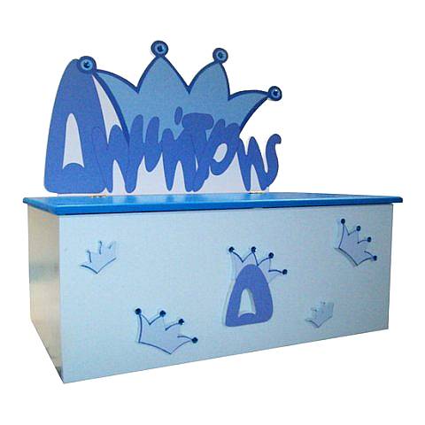 Κουτί βάπτισης με κορώνα και όνομα του πρίγκιπα σας.