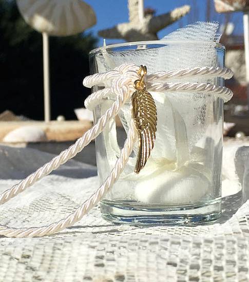Μπομπονιέρες βάπτισης 2025 Πολυτελείας Luxury/Exclusive angel ποτήρι ρεσώ φτεράκια αγγέλου