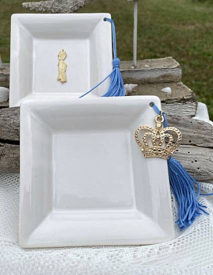 Μπομπονιέρα βάπτισης Prince crown Κορώνα μικρός Πρίγκιπας 2024 Πολυτελείας Luxury/Exclusive Πορσελάνη Πιατάκι