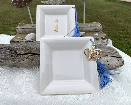 Μπομπονιέρα βάπτισης Prince crown Κορώνα 2025 Πολυτελείας Luxury/Exclusive Πορσελάνη Πιατάκι