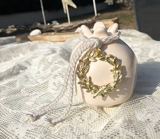 Μπομπονιέρες γάμου 2025 Πολυτελείας Luxury Exclusive Γούρι ''Ρόδι Στεφάνι ελιάς''