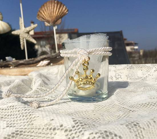 Μπομπονιέρες βάπτισης 2025 Πολυτελείας Luxury/Exclusive crown princess ποτήρι ρεσώ κορώνα