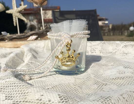 Μπομπονιέρες βάπτισης 2025 Πολυτελείας Luxury/Exclusive crown princess ποτήρι ρεσώ κορώνα