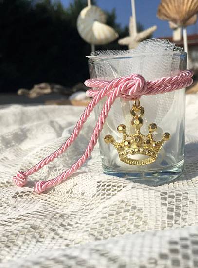 Μπομπονιέρες βάπτισης 2025 Πολυτελείας Luxury/Exclusive crown princess ποτήρι ρεσώ κορώνα