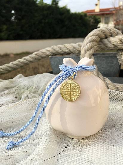 Μπομπονιέρες βάπτισης 2025 Luxury/Exclusive Γούρι ''Ρόδι Κωνσταντινάτο ICXCNIKA''
