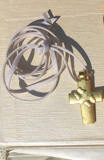 Μαρτυρικά βάπτισης Πολυτελείας Πεταλουδα Σταυρος Λαιμου Κολιε χρυσο