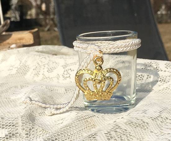 Μπομπονιέρες βάπτισης 2024 Πολυτελείας Luxury/Exclusive crown prince ποτήρι ρεσώ κορώνα