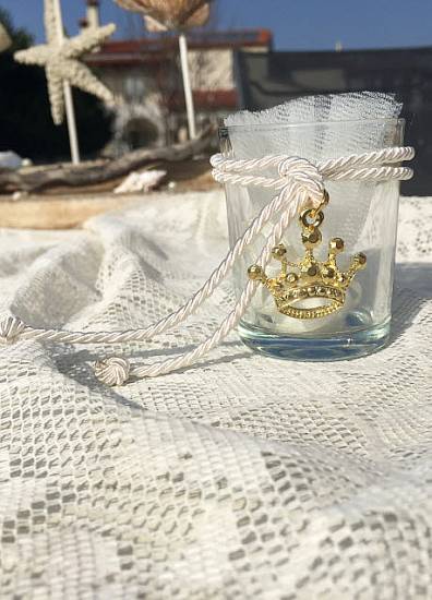 Μπομπονιέρες βάπτισης 2024 Πολυτελείας Luxury/Exclusive crown princess ποτήρι ρεσώ κορώνα